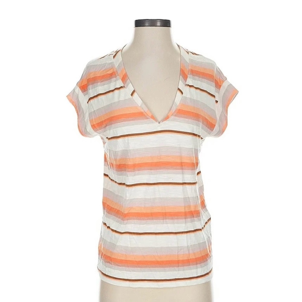 NWT White House Black Market Citrus Stripe Short Sleeve Top
